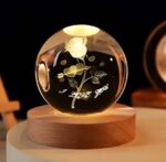گوی شب خواب کریستالی گل لاو سایز6