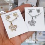 نیم ست استیل دخترانه طرح پروانه