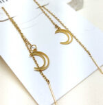 گوشواره بخیه ای استیل ماه