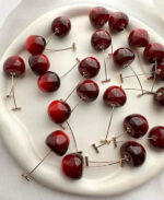گوشواره گیلاسی پایه طلایی