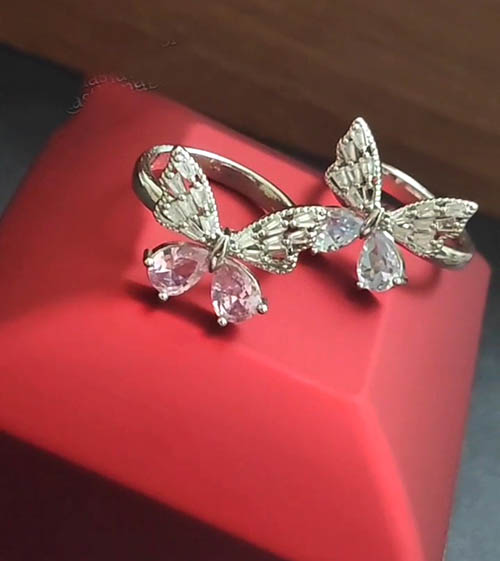 انگشتر نگیندار پروانه نگیندار کد60