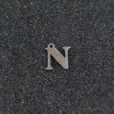 حروف استیل نقره ای لاتین N