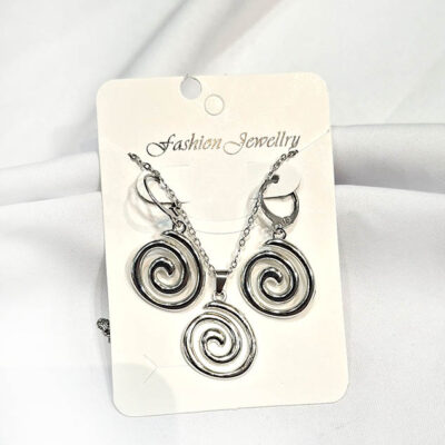 نیم ست دخترانه اسپیرال زنجیر استیل