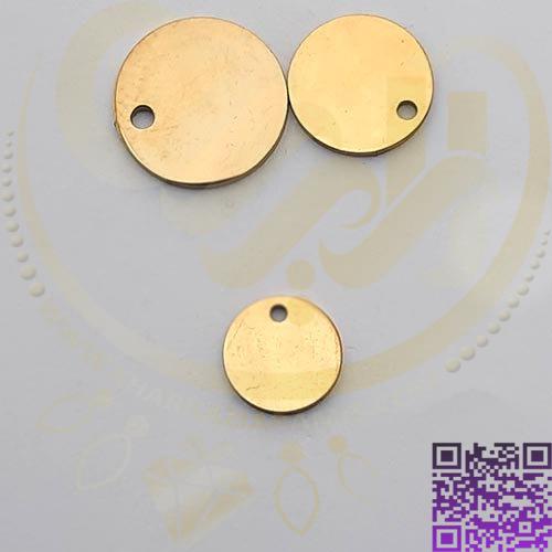 آویز استیل سکه طلایی کوچک قطر8میل کد187