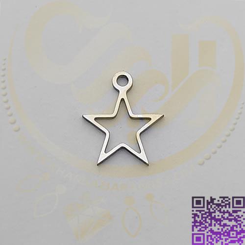 آویز استیل ستاره نقره ای کد94