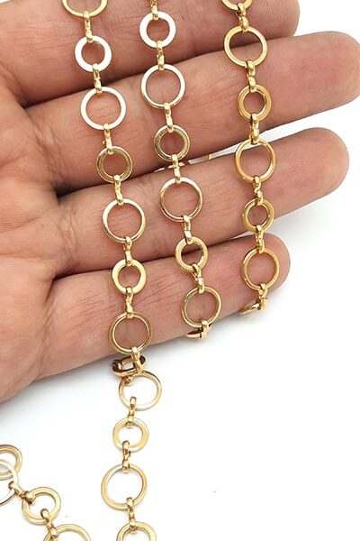 زنجیر حلقه استیل حلقه زنجیری زنجیر استیل حلقه بزرگ طلایی