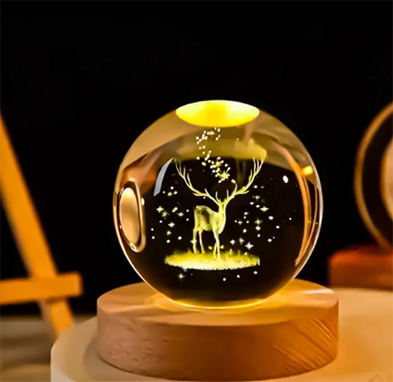 گوی شبخواب گوی کریستالی گوزن سایز6