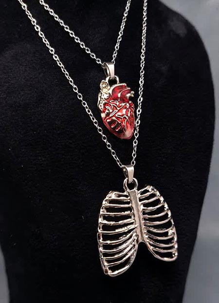 گردنبند دونفره قلب جناق زنجیر استیل کد244