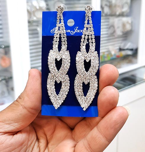 گوشواره دخترانه تنیسی گوشواره نگیندار کد12