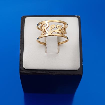 انگشتر اسم رضا استیل-لاتین-کد126