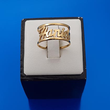 انگشتر اسم هانیه استیل-لاتین-کد123