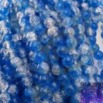 مروارید گلس آبی یخی100مهره کد6