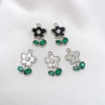 خرجکار گل نقره ای نگیندار کد35