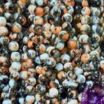 مهره آبرنگی قهوه مشکی 100مهره سایز 8 کد