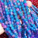 مروارید گلس آبی بنفش 100مهره گلس کد8