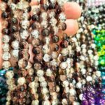 مروارید گلس قهوه ای 100مهره گلس کد5