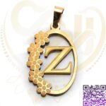 پلاک حروف z استیل طلایی کد384
