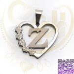 پلاک حروف z استیل نقره ای کد399