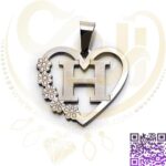 پلاک حروف h استیل نقره ای کد385