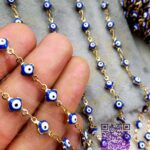 زنجیر گل چشم نظر استیل نیم متری