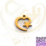 آویز استیل طلایی قلب کد186
