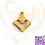 آویز استیل طلایی پروانه کد135