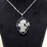 گردنبند استیل چهار قل نقره ای کد46