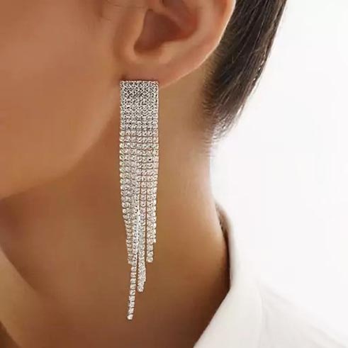 گوشواره دخترانه تنیسی گوشواره نگیندار کد8
