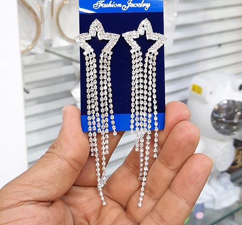 گوشواره دخترانه تنیسی گوشواره نگیندار کد12