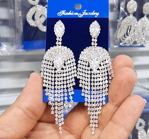 گوشواره دخترانه تنیسی گوشواره نگیندار کد15