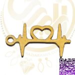 آویز استیل طلایی ضربان کد88