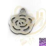 اویز استیل نقره ای گل رز کد151