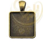 قاب برنزی مربعی کوچک آویز کد531