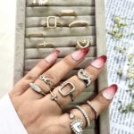 پک انگشتر 8عددی انگشتری نگین سفید کد7