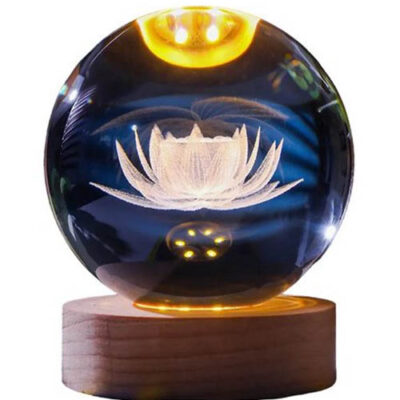 گوی شب خواب کریستالی نیلوفرآبی سایز6