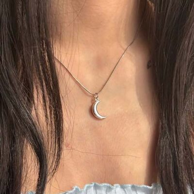 گردنبند ماه زنجیر استیل کد186