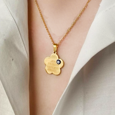 گردنبند استیل وان یکاد طرح گل کد30