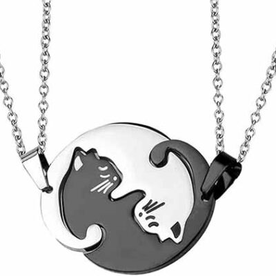 گردنبند استیل ست گربه کد160
