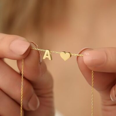 گردنبند حروف و قلب 3بعدی