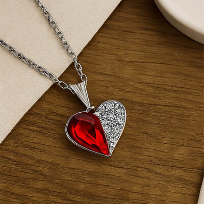 نیم ست دخترانه مدل قلب قرمز