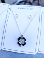 نیم ست دخترانه مدل شبدر مشکی