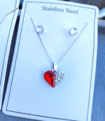 نیم ست دخترانه مدل سه قلب مشکی  مشخصات محصول : رنگ نقره ای مشخصات نیم ست گردنبند + گوشواره طول زنجیر : 45 سانت استیل رنگ ثابت پلاک گردنبندی : طول  سانت قلاب گوشواره میخی اتصالات استیل رنگ ثابت گوشواره تک نگین سفید کانال محصولات و کدرهگیری واتساپ https://whatsapp.com/channel/0029Vb6G4LDA89MaeB17xp18 کانال محصولات جدید پیام رسان ایتا https://eitaa.com/kharraziaramis مشاهده کدرهگیری پیام رسان ایتا https://eitaa.com/postkharraziaramis پیج اینستاگرام https://instagram.com/kharraziaramis شماره واتساپ و پاسخگویی ( ساعات کاری  9 تا 14 ) 09100772050 خرازی ارامیس خرازی قم خرازی زیورالات خرازی بازار تهران خرازی بازار بزرگ خرازی مروی خرازی مشهد خرازی شیراز خرازی اصفهان نیم ست استیل گوشواره و گردنبند استیل گوشواره استیل گردنبند استیل نیم ست رنگ ثابت نیم ست طلایی استیل نیم ست زنانه نیم ست دخترانه نیم ست استیل زنانه نیم ست استیل دخترانه گردنبند زنانه گردنبند دخترانه خرازی ارامیس