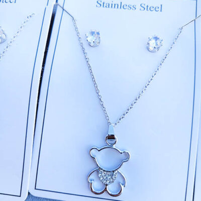 نیم ست دخترانه مدل خرس نگیندار توخالی