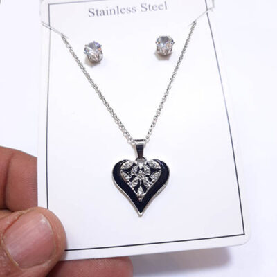 نیم ست دخترانه مدل قلب آناتومی مشکی 