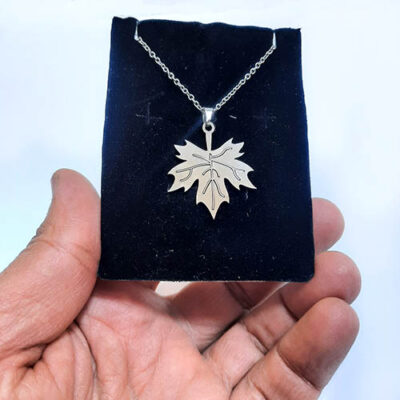 گردنبند برگ پاییزی استیل دخترانه کد273