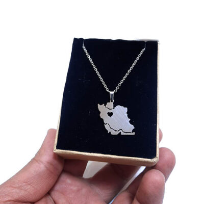 گردنبند استیل ایران قلب نقره ای کد250