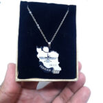 گردنبند استیل ایران قلب نقره ای کد397