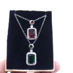 گردنبند نگین مستطیلی سوارسکی کد398