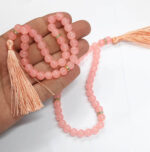 تسبیح 33دانه تک رنگ گلبهی کد25