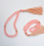 تسبیح 33دانه تک رنگ گلبهی کد25